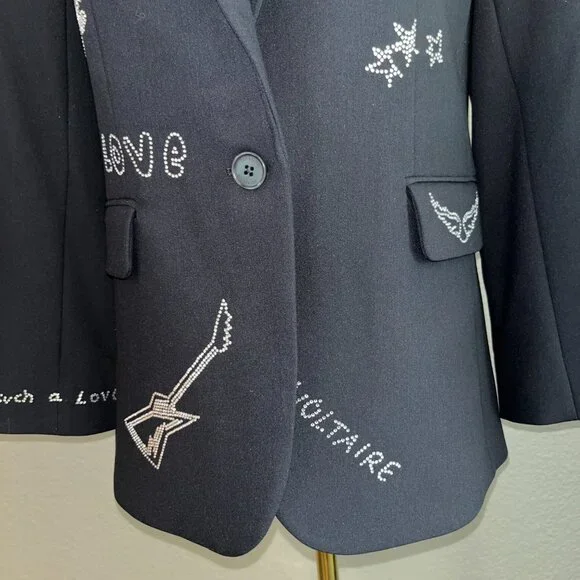 ZADIG & VOLTAIRE VALSE MULTI STRASS BLAZER JACKET - ARTSY